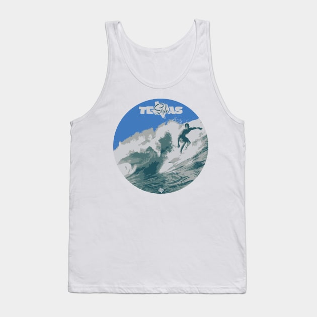 Texas Style Lone Surfer Tank Top by CamcoGraphics